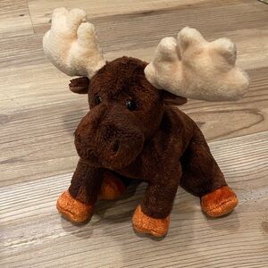 Ty Plush Moose Toy with Cream Antlers
